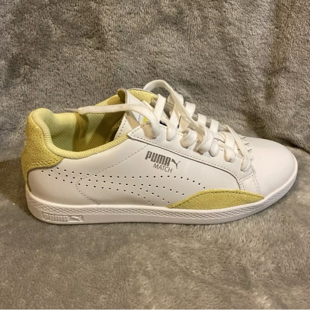 PUMA MATCH LO RESET Sneaker White/Light Green Sparkle Size US 6.5 - Picture 7 of 11